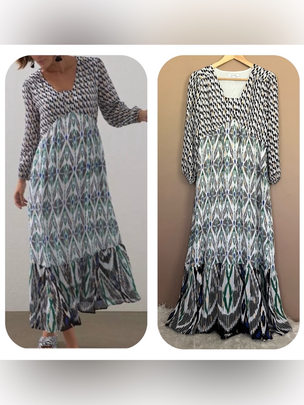 {Chico's} 40th Anniversary Ikat Clip Dot Maxi Dress - Womens Size 2